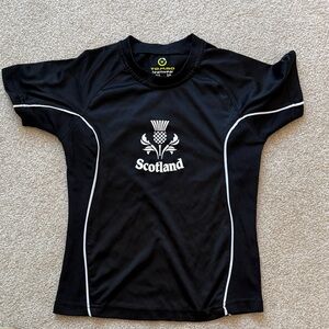 Scotland Thistle Athletic Tee - Black with White Trim